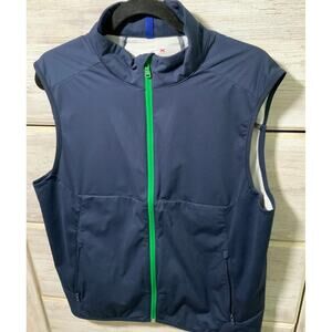 RLX Ralph Lauren Men's Navy Blue w/ Green Zipper Waterproof Vest - M